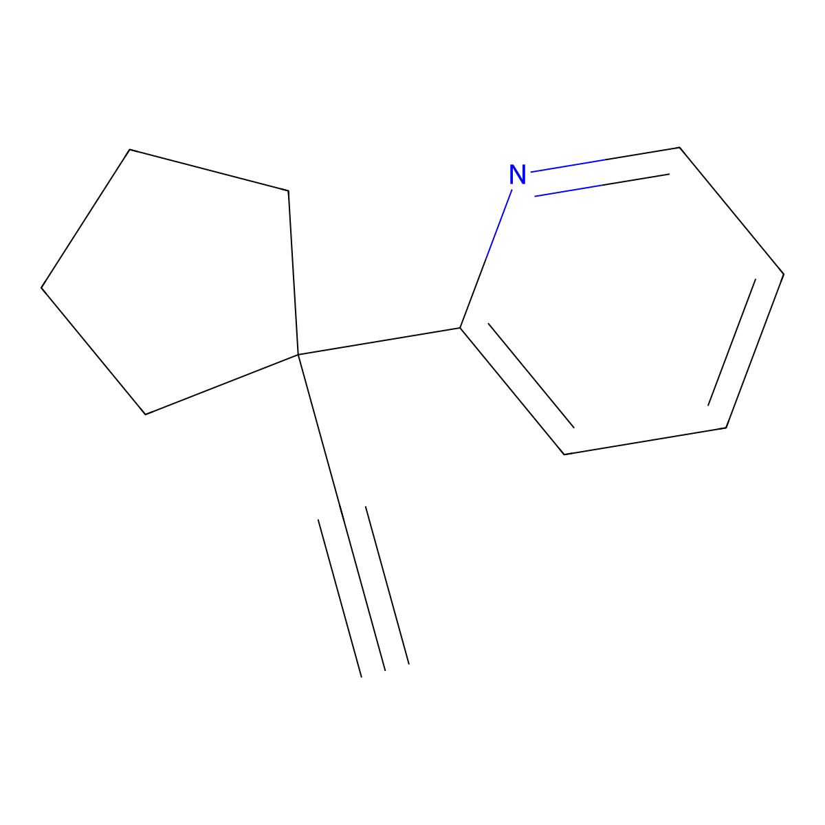 2-(1-Ethynylcyclopentyl)pyridine molecular structure, CAS 1211596-03-0