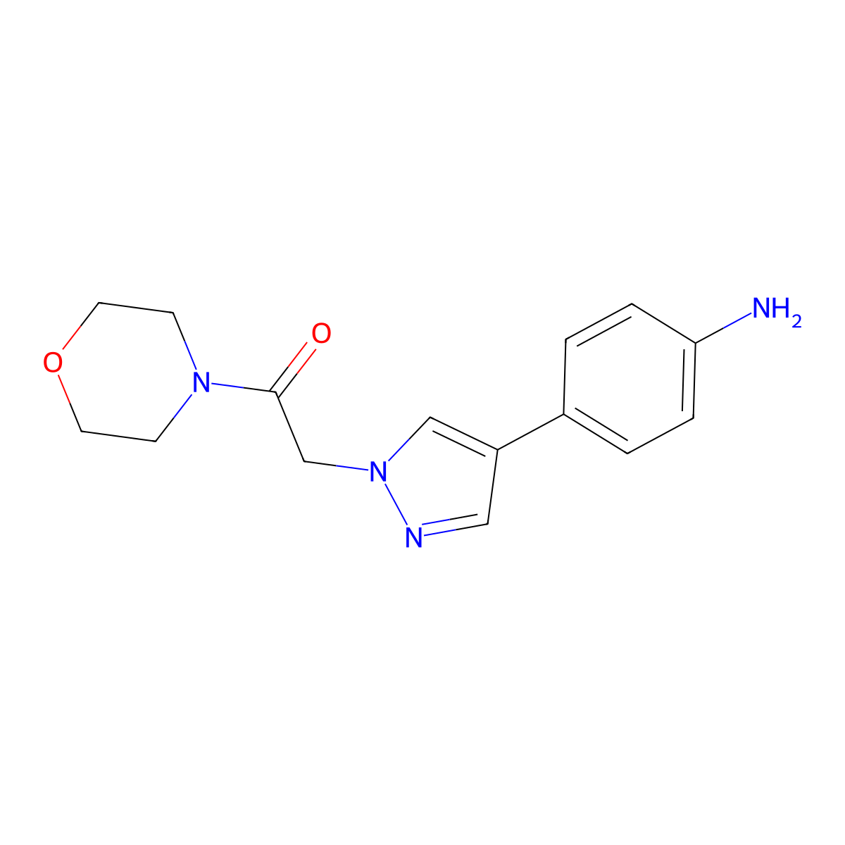 2-[4-(4-Amino-phenyl)-pyrazol-1-YL]-1-morpholin-4-YL-ethanone molecular structure, CAS 1211596-09-6