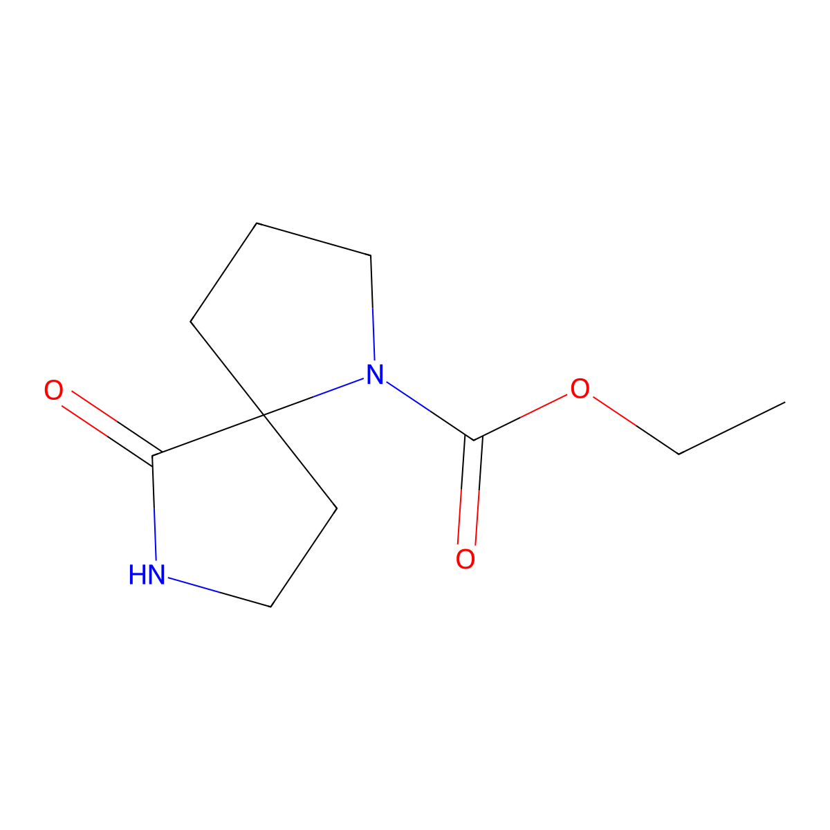Ethyl 6-oxo-1,7-diazaspiro[4.4]nonane-1-carboxylate molecular structure, CAS 1211596-16-5
