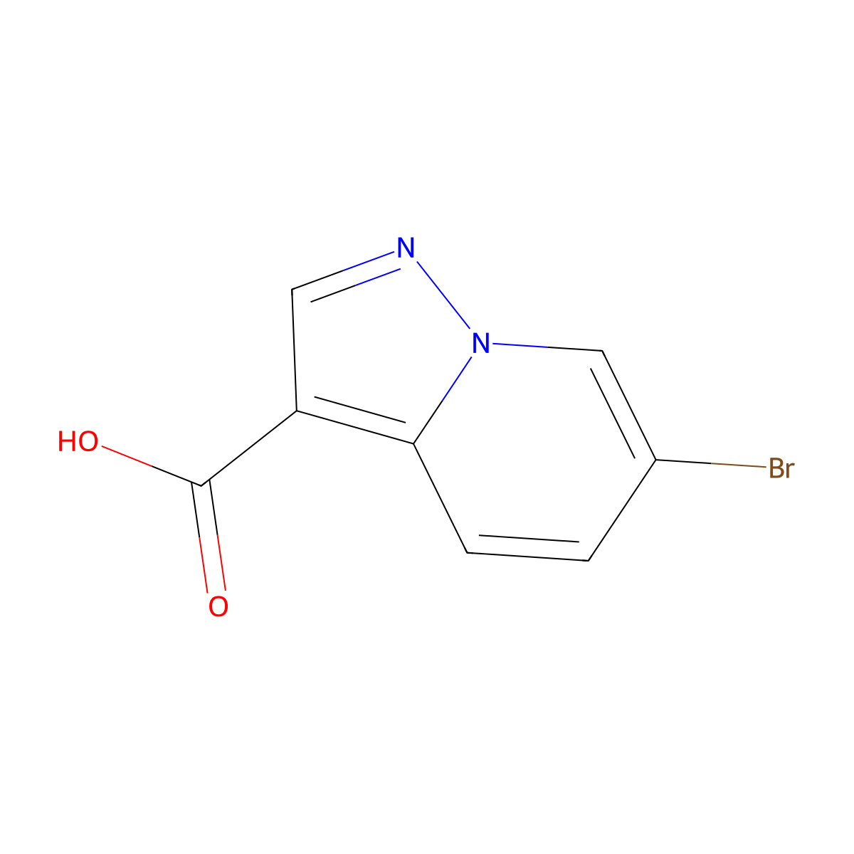 6-Bromopyrazolo(1,5-a)pyridine-3-carboxylic acid molecular structure, CAS 1211596-19-8