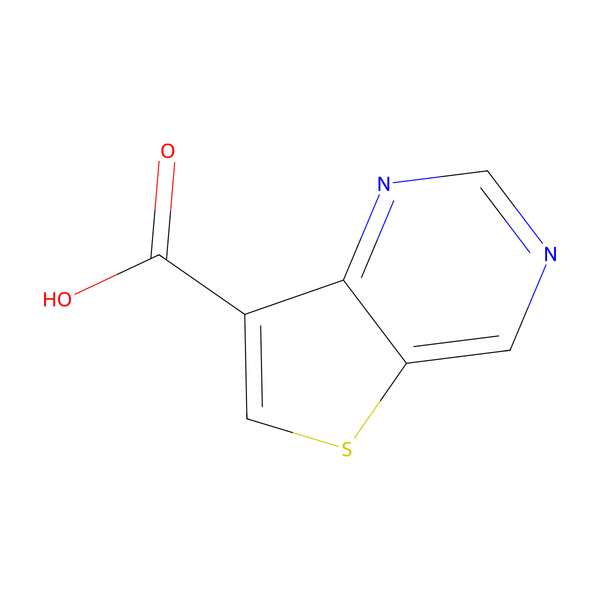 Thieno[3,2-D]pyrimidine-7-carboxylic acid molecular structure, CAS 1211596-20-1