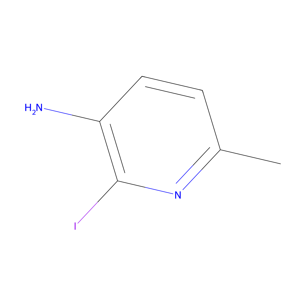 2-Iodo-6-methylpyridin-3-amine molecular structure, CAS 1211596-30-3