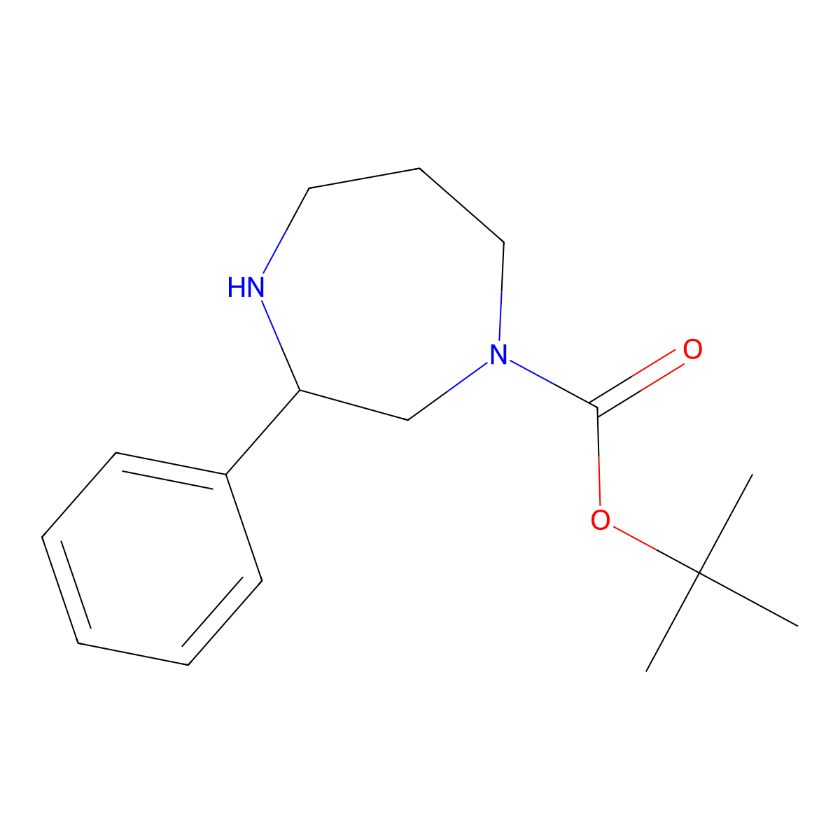 tert-Butyl 3-phenyl-1,4-diazepane-1-carboxylate molecular structure, CAS 1211596-44-9