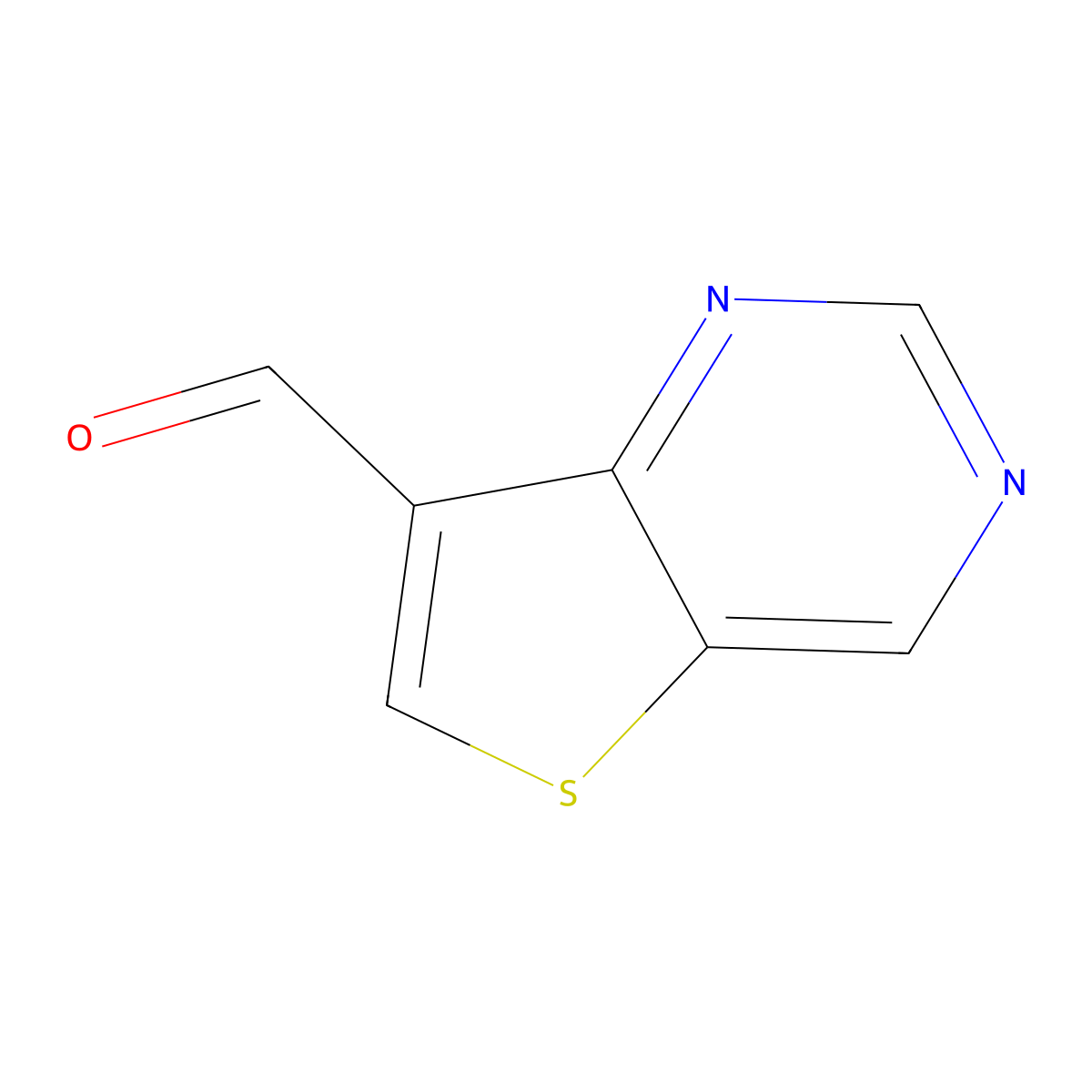 Thieno[3,2-D]pyrimidine-7-carbaldehyde molecular structure, CAS 1211596-51-8