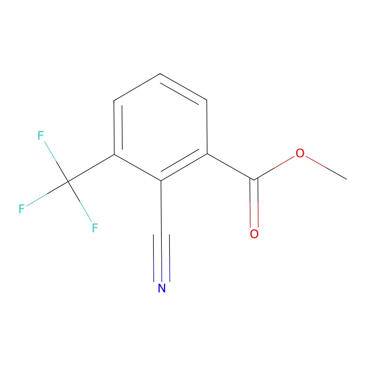 Methyl 2-cyano-3-(trifluoromethyl)benzoate molecular structure, CAS 1211596-75-6