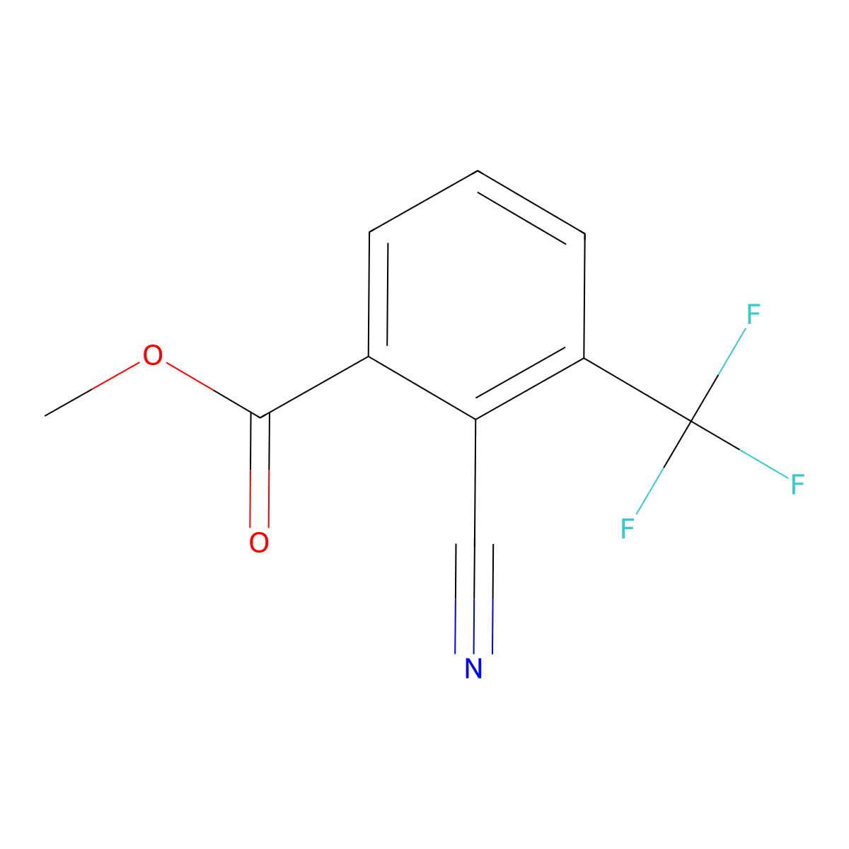 Methyl 2-cyano-3-(trifluoromethyl)benzoate molecular structure, CAS 1211596-75-6