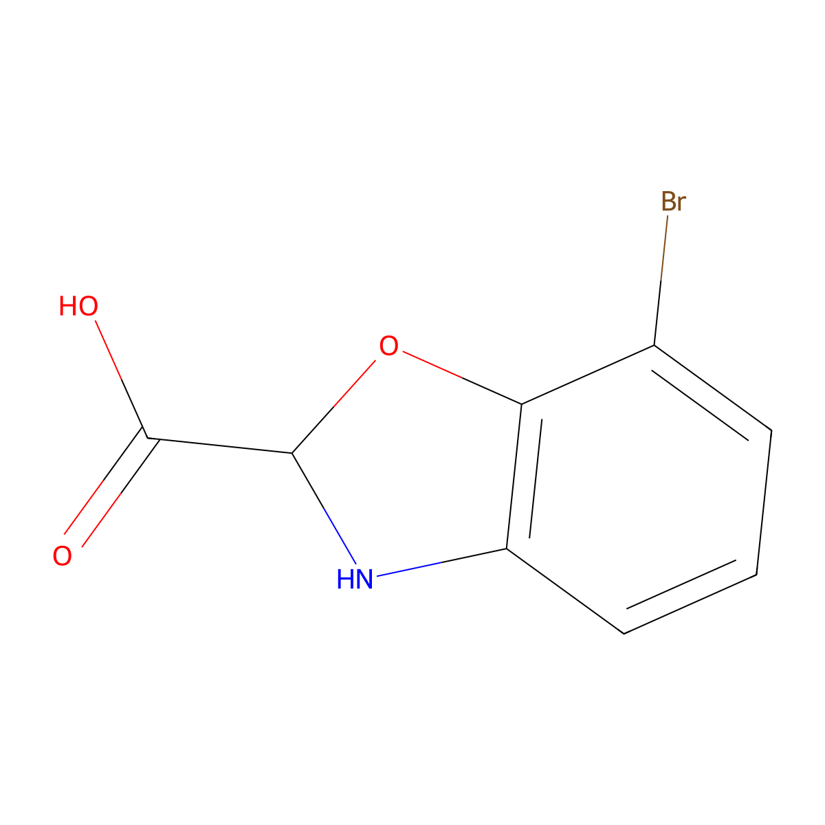 7-Bromo-2,3-dihydrobenzo[d]oxazole-2-carboxylic acid molecular structure, CAS 1211597-12-4