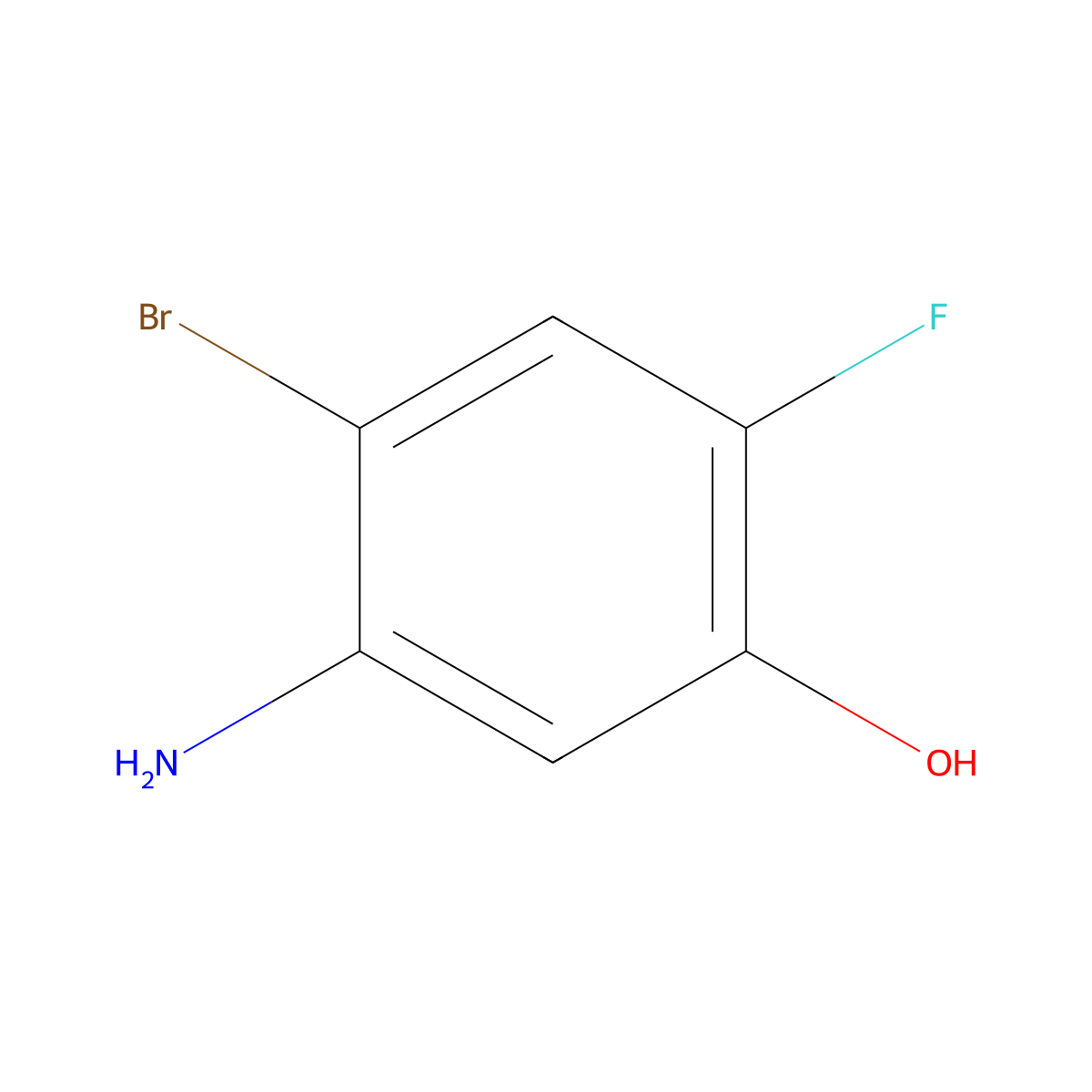 5-Amino-4-bromo-2-fluorophenol molecular structure, CAS 1211597-13-5