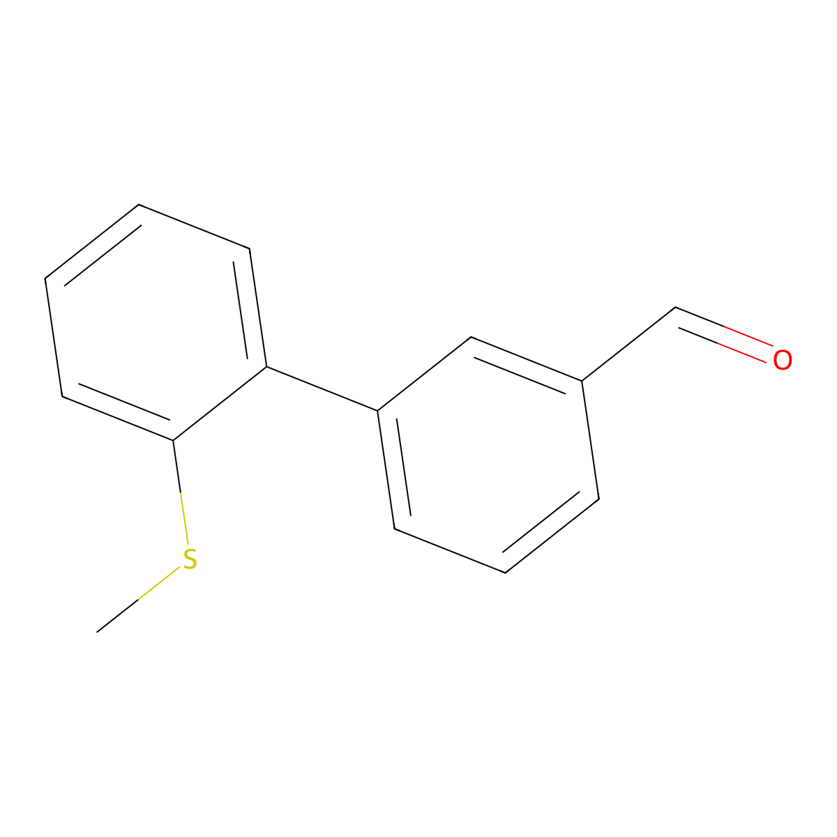 3-(2-Methylsulfanylphenyl)benzaldehyde molecular structure, CAS 1211597-15-7