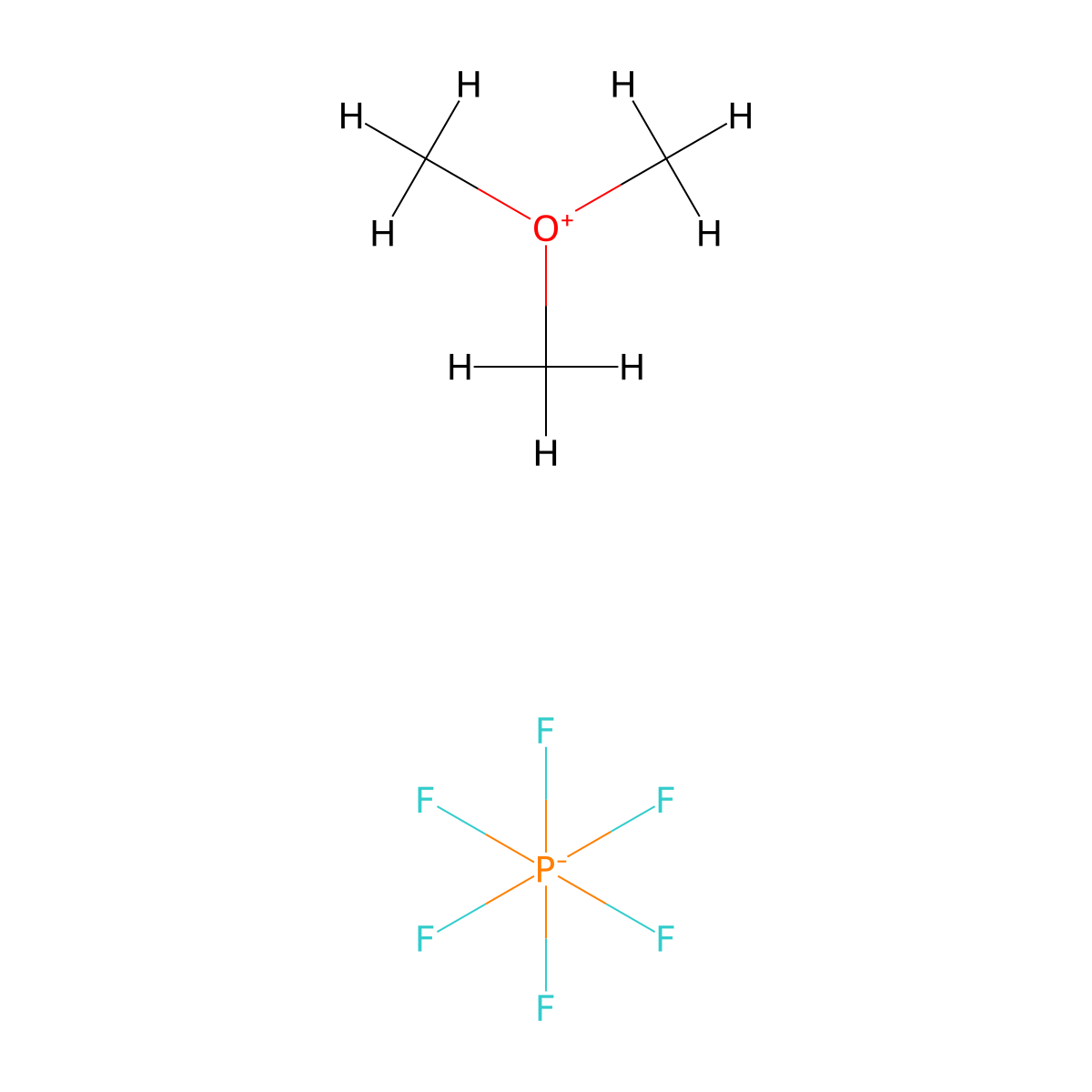 Oxonium, trimethyl-, hexafluorophosphate(1-) (1:1) molecular structure, CAS 12116-05-1