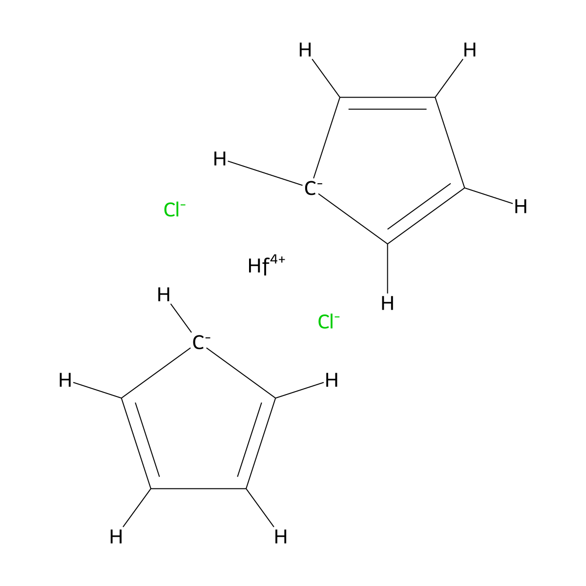 Bis(cyclopentadienyl)hafnium dichloride molecular structure, CAS 12116-66-4