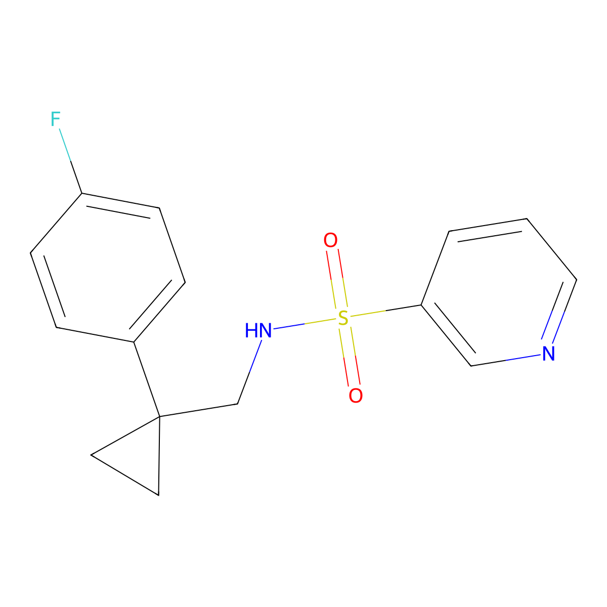 N-{[1-(4-fluorophenyl)cyclopropyl]methyl}pyridine-3-sulfonamide molecular structure, CAS 1211602-75-3