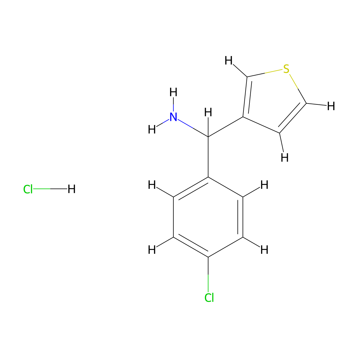 (4-Chlorophenyl)(thiophen-3-yl)methanamine hydrochloride molecular structure, CAS 1211615-63-2