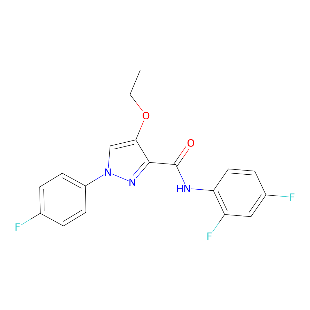 N-(2,4-difluorophenyl)-4-ethoxy-1-(4-fluorophenyl)-1H-pyrazole-3-carboxamide molecular structure, CAS 1211618-56-2
