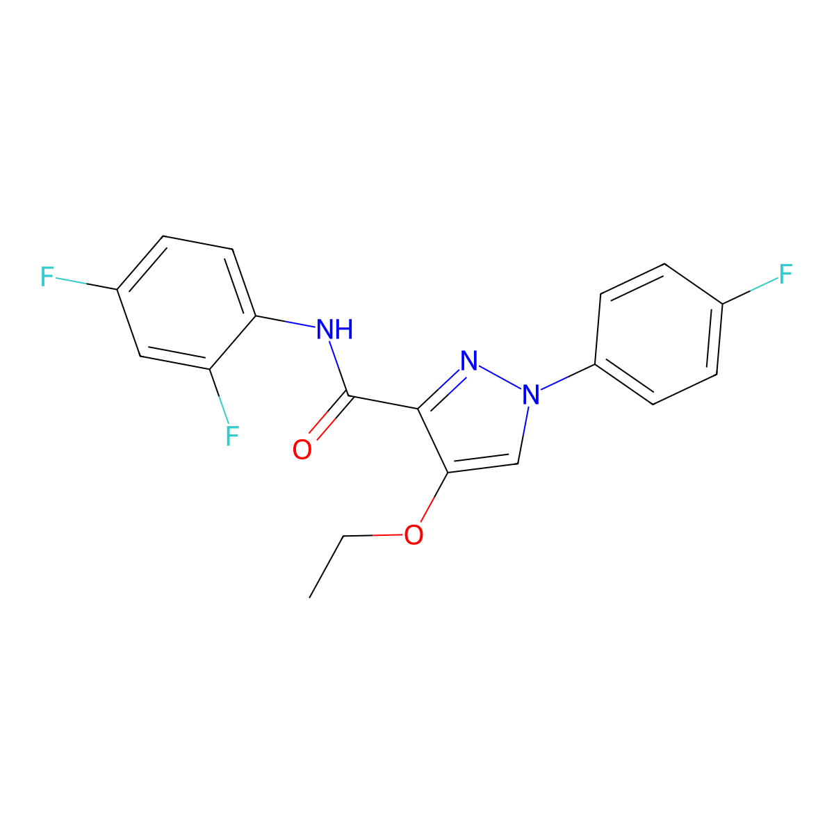 N-(2,4-difluorophenyl)-4-ethoxy-1-(4-fluorophenyl)-1H-pyrazole-3-carboxamide molecular structure, CAS 1211618-56-2
