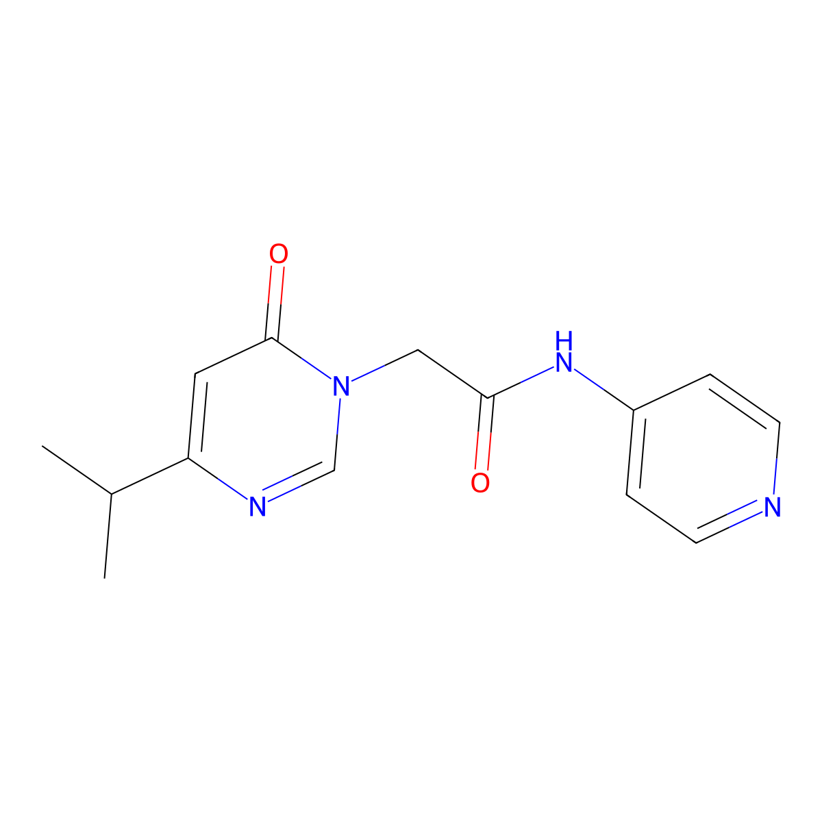 2-(4-isopropyl-6-oxopyrimidin-1(6H)-yl)-N-(pyridin-4-yl)acetamide molecular structure, CAS 1211620-27-7