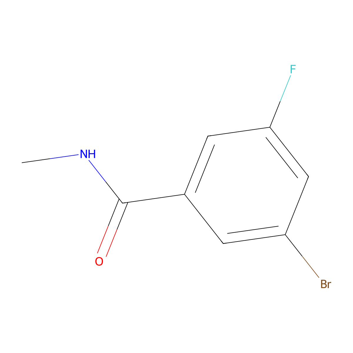 3-bromo-5-fluoro-N-methylbenzamide molecular structure, CAS 1211635-62-9