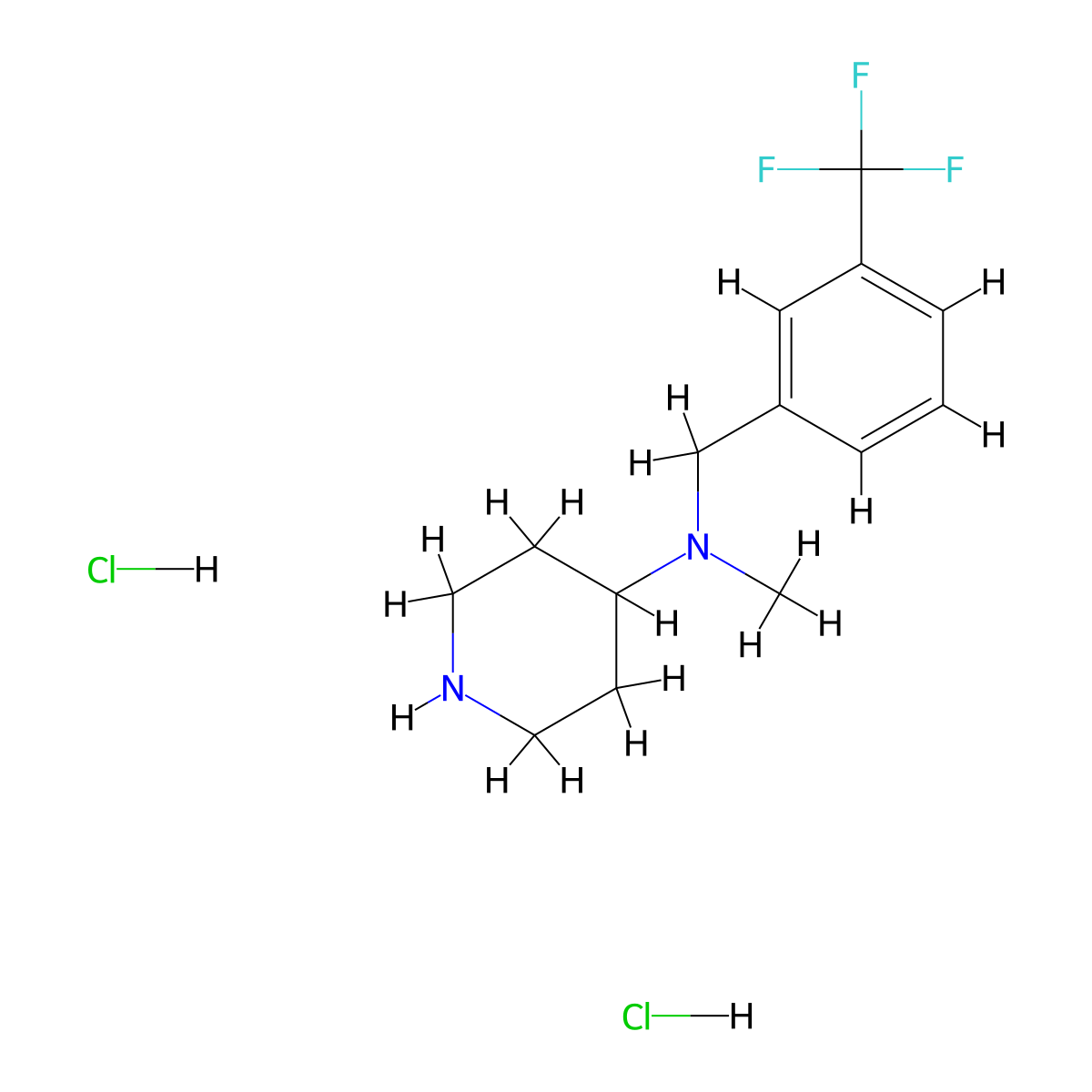 N-methyl-N-{[3-(trifluoromethyl)phenyl]methyl}piperidin-4-amine dihydrochloride molecular structure, CAS 1211640-22-0