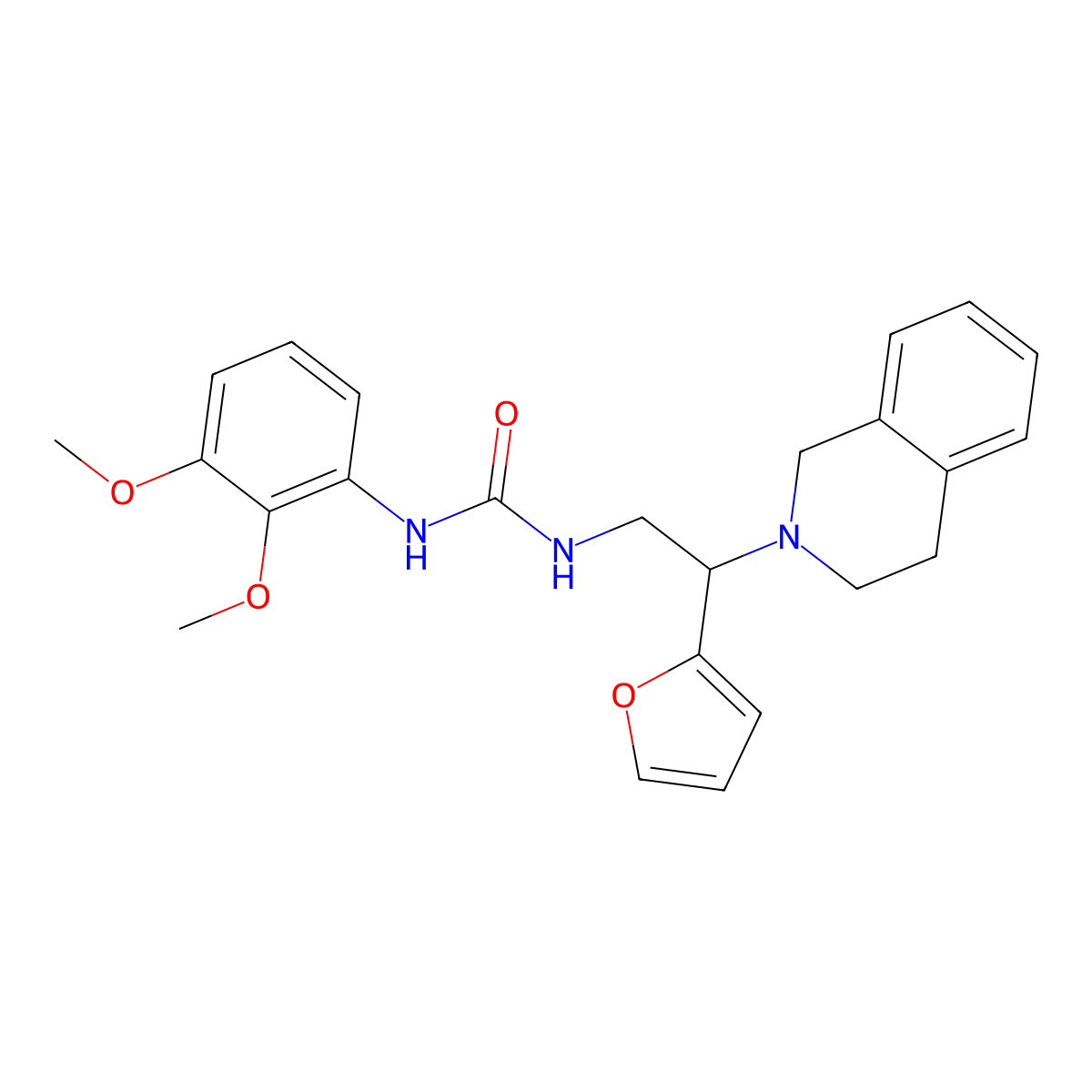 1-(2-(3,4-dihydroisoquinolin-2(1H)-yl)-2-(furan-2-yl)ethyl)-3-(2,3-dimethoxyphenyl)urea molecular structure, CAS 1211650-84-8