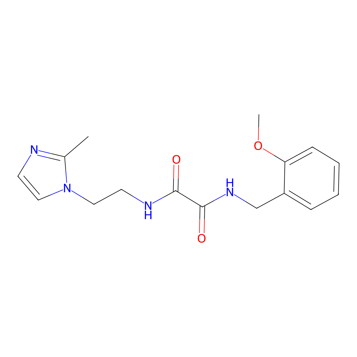 N1-(2-methoxybenzyl)-N2-(2-(2-methyl-1H-imidazol-1-yl)ethyl)oxalamide molecular structure, CAS 1211651-07-8