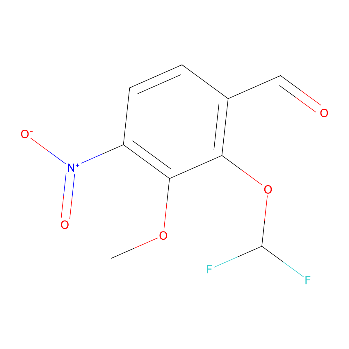 2-(Difluoromethoxy)-3-methoxy-4-nitrobenzaldehyde molecular structure, CAS 1211651-24-9