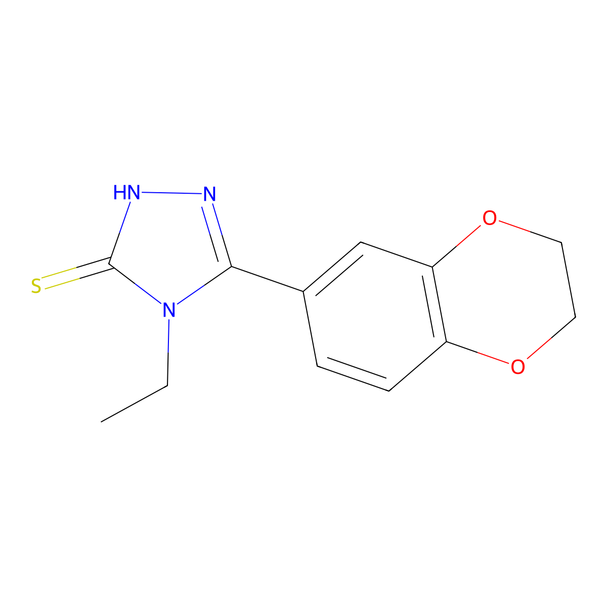 5-(2,3-Dihydrobenzo[b][1,4]dioxin-6-yl)-4-ethyl-4H-1,2,4-triazole-3-thiol molecular structure, CAS 1211651-52-3