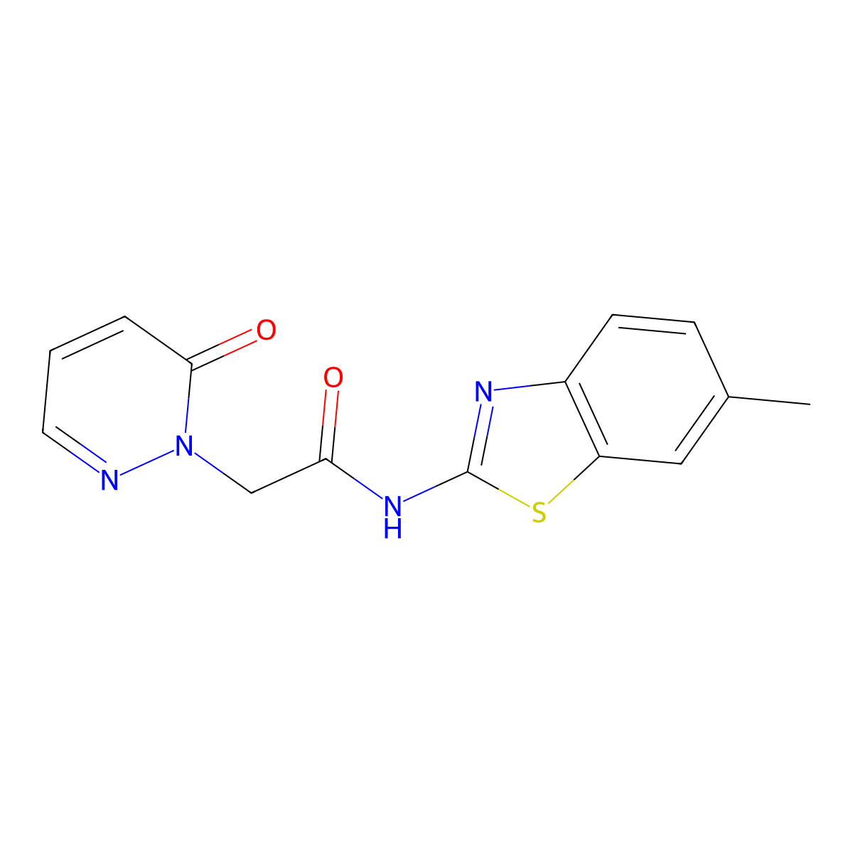 N-(6-methylbenzo[d]thiazol-2-yl)-2-(6-oxopyridazin-1(6H)-yl)acetamide molecular structure, CAS 1211652-23-1