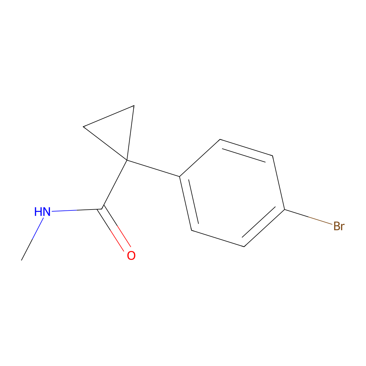 1-(4-Bromophenyl)-N-methylcyclopropanecarboxamide molecular structure, CAS 1211655-14-9