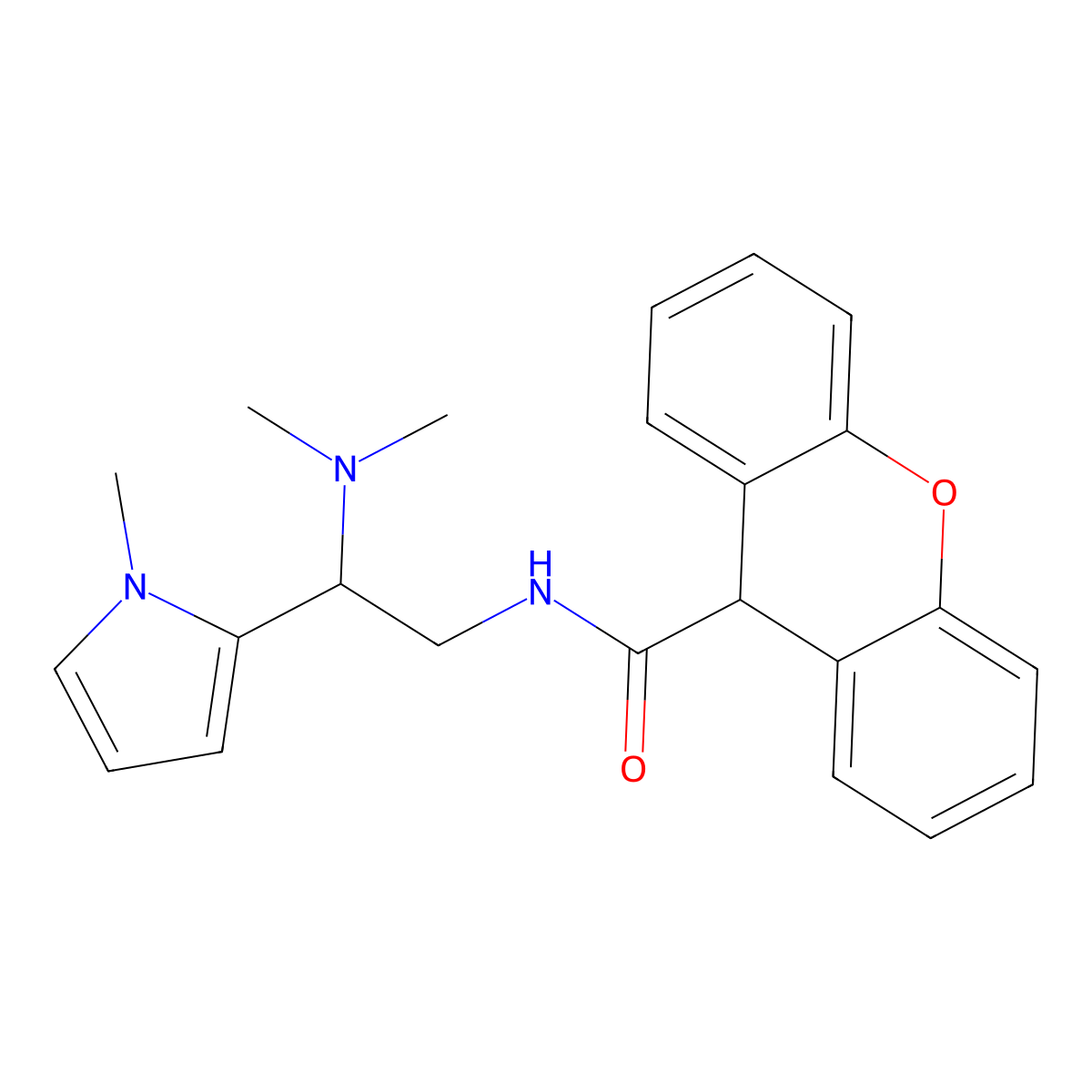 N-(2-(dimethylamino)-2-(1-methyl-1H-pyrrol-2-yl)ethyl)-9H-xanthene-9-carboxamide molecular structure, CAS 1211658-11-5