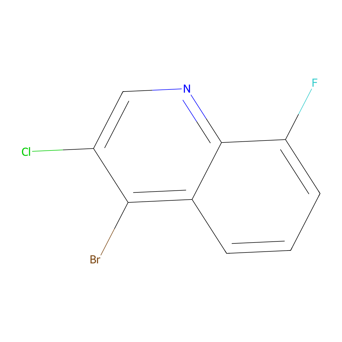 4-Bromo-3-chloro-8-fluoroquinoline molecular structure, CAS 1211659-63-0