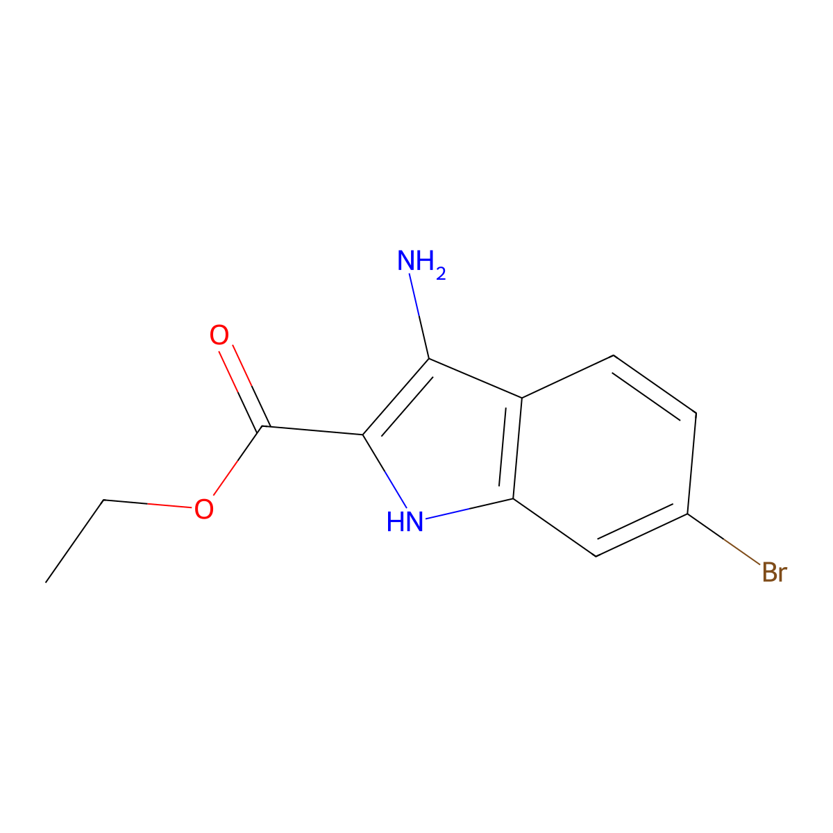 3-Amino-6-bromo-1H-indole-2-carboxylic acid ethyl ester molecular structure, CAS 1211661-21-0