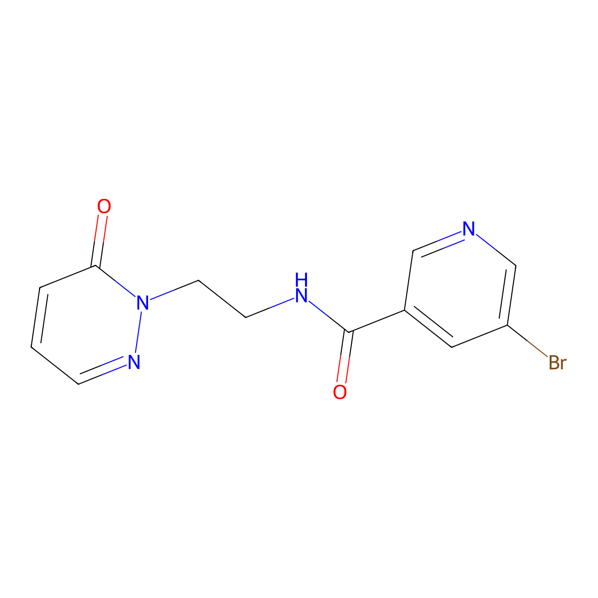 5-bromo-N-(2-(6-oxopyridazin-1(6H)-yl)ethyl)nicotinamide molecular structure, CAS 1211665-69-8