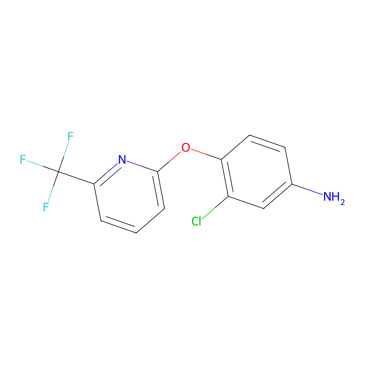 3-Chloro-4-{[6-(trifluoromethyl)pyridin-2-yl]oxy}aniline molecular structure, CAS 1211669-81-6