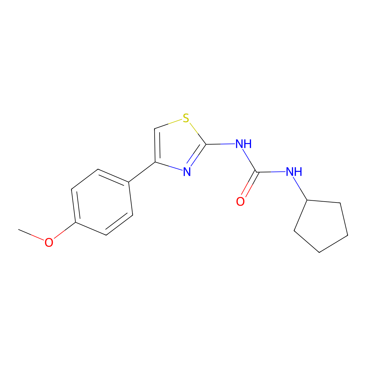 1-Cyclopentyl-3-(4-(4-methoxyphenyl)thiazol-2-yl)urea molecular structure, CAS 1211679-97-8