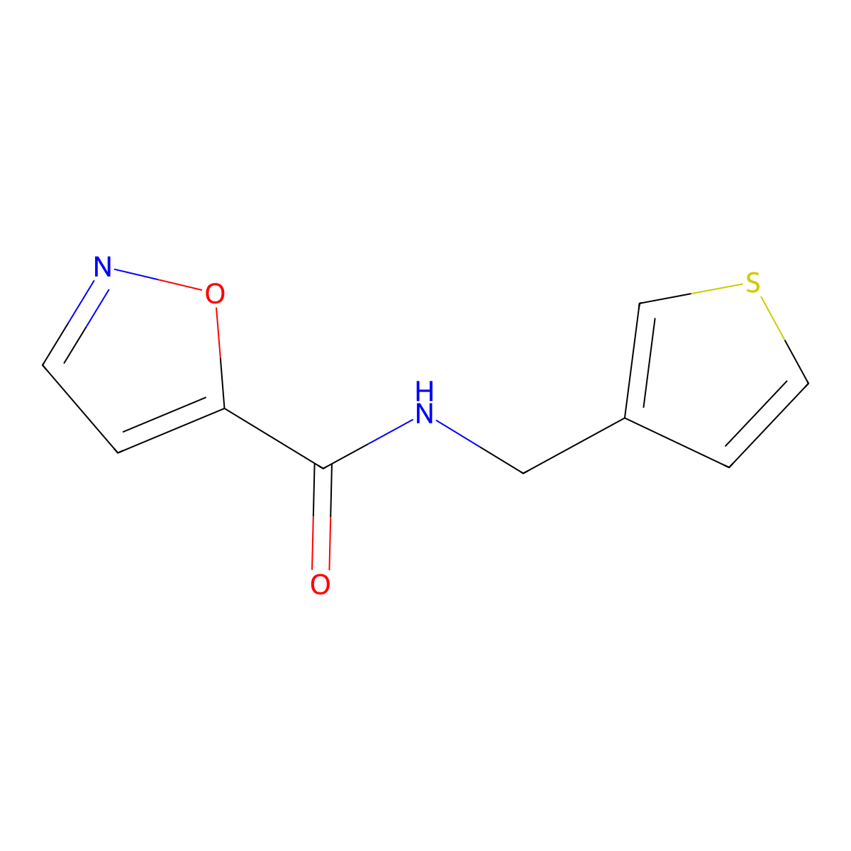 N-(thiophen-3-ylmethyl)isoxazole-5-carboxamide molecular structure, CAS 1211682-11-9