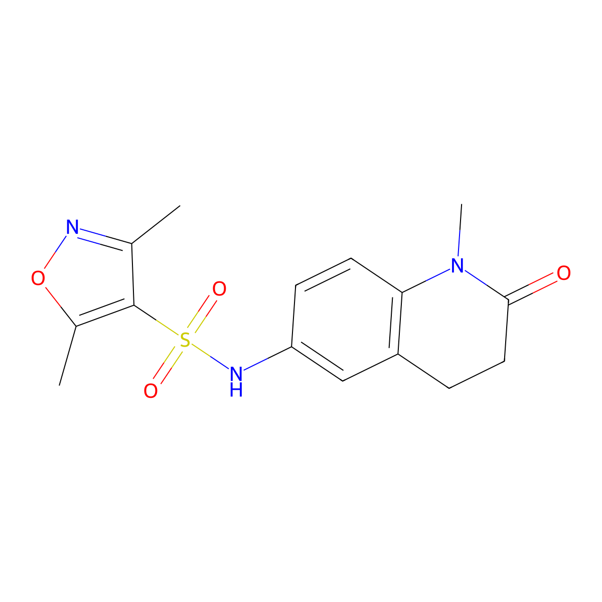 3,5-dimethyl-N-(1-methyl-2-oxo-1,2,3,4-tetrahydroquinolin-6-yl)isoxazole-4-sulfonamide molecular structure, CAS 1211684-93-3