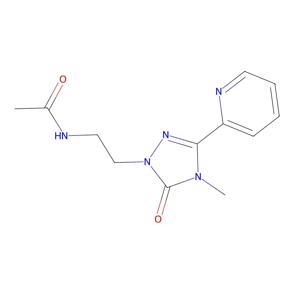 N-{2-[4-methyl-5-oxo-3-(pyridin-2-yl)-4,5-dihydro-1H-1,2,4-triazol-1-yl]ethyl}acetamide molecular structure, CAS 1211685-36-7