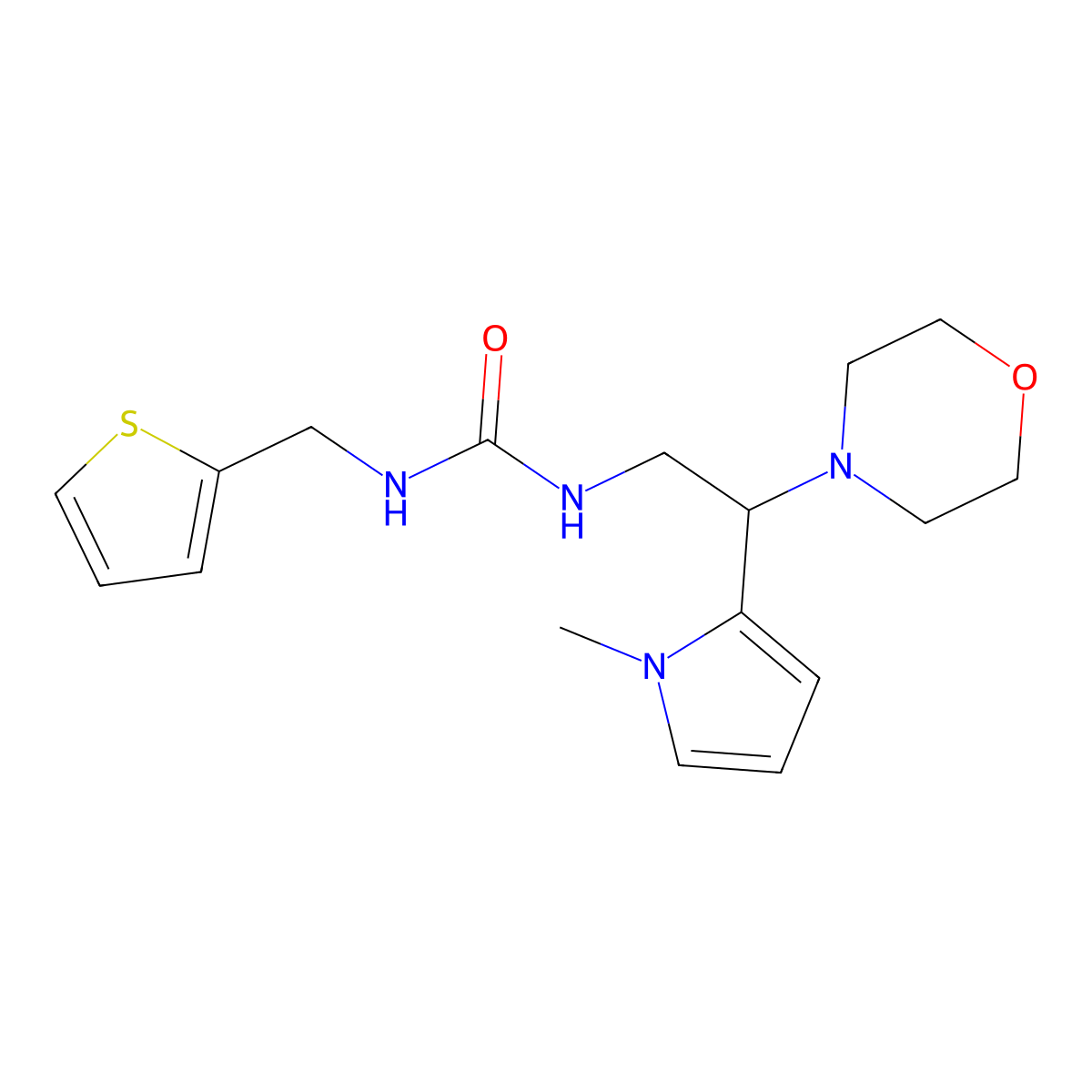 1-(2-(1-methyl-1H-pyrrol-2-yl)-2-morpholinoethyl)-3-(thiophen-2-ylmethyl)urea molecular structure, CAS 1211685-97-0