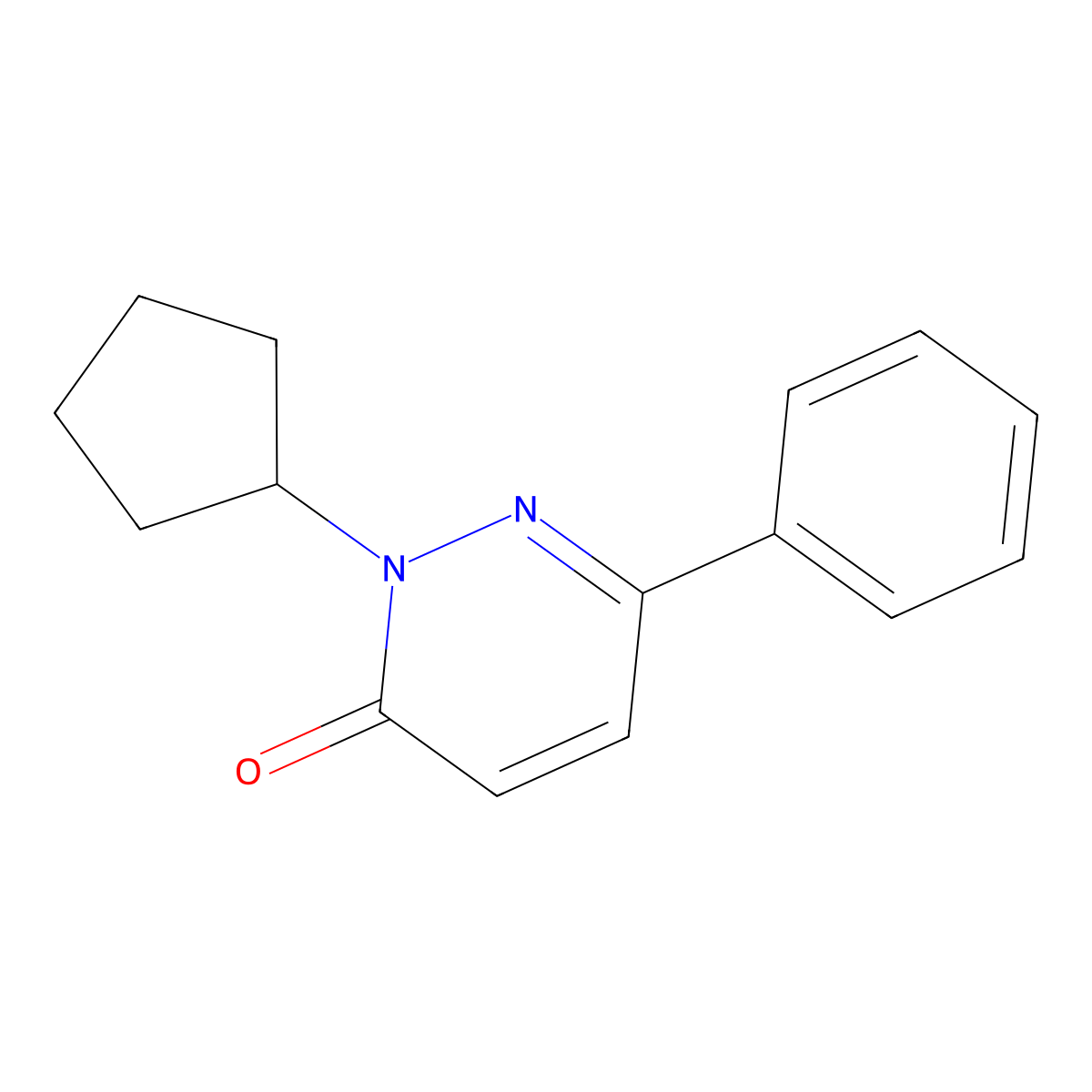 2-cyclopentyl-6-phenylpyridazin-3(2H)-one molecular structure, CAS 1211690-24-2