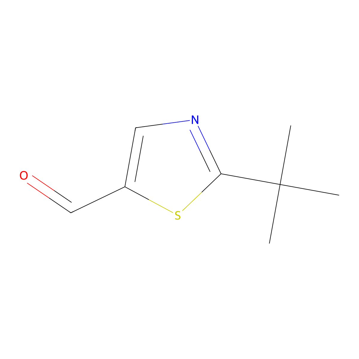2-Tert-butyl-1,3-thiazole-5-carbaldehyde molecular structure, CAS 1211695-52-1
