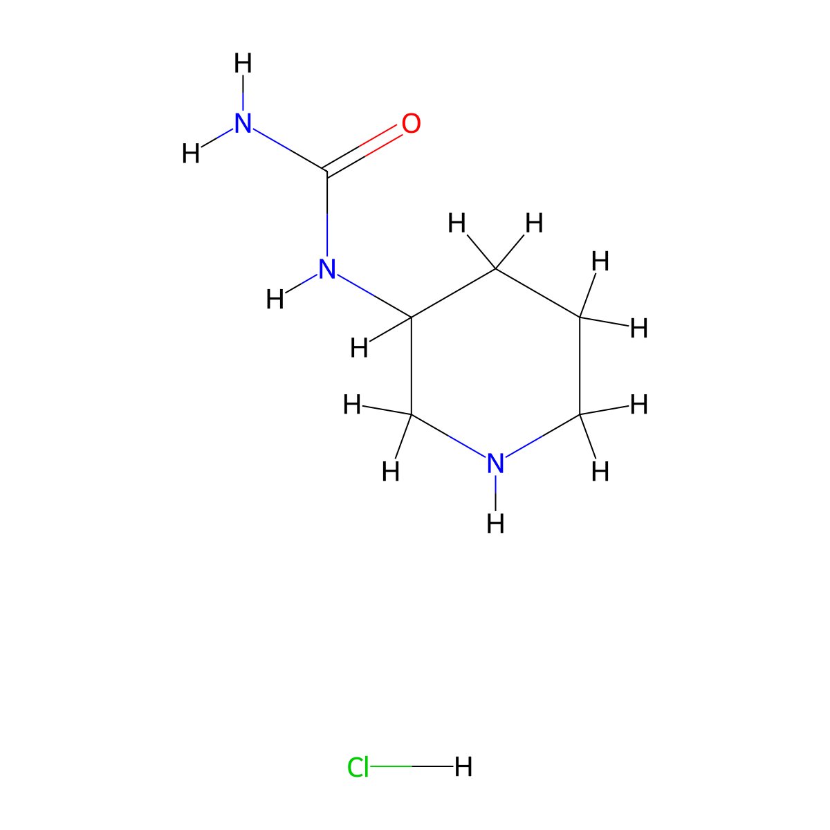 (Piperidin-3-yl)urea hydrochloride molecular structure, CAS 1211697-62-9