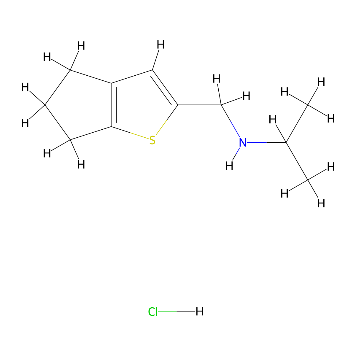 {4H,5H,6H-cyclopenta[b]thiophen-2-ylmethyl}(propan-2-yl)amine hydrochloride molecular structure, CAS 1211698-86-0