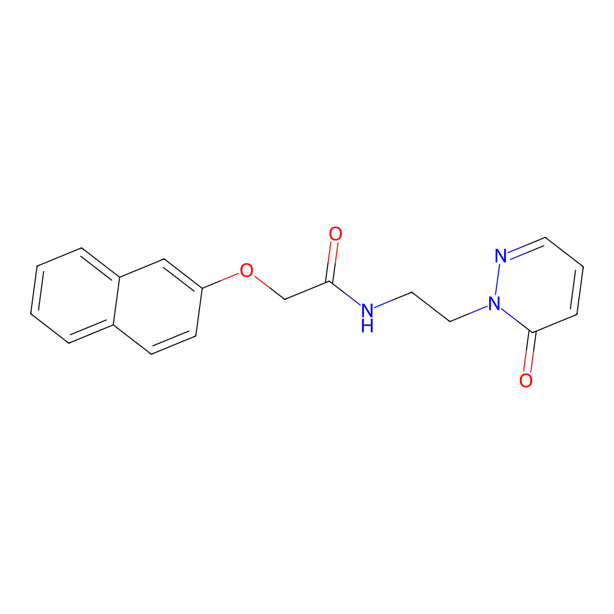 2-(naphthalen-2-yloxy)-N-(2-(6-oxopyridazin-1(6H)-yl)ethyl)acetamide molecular structure, CAS 1211700-84-3