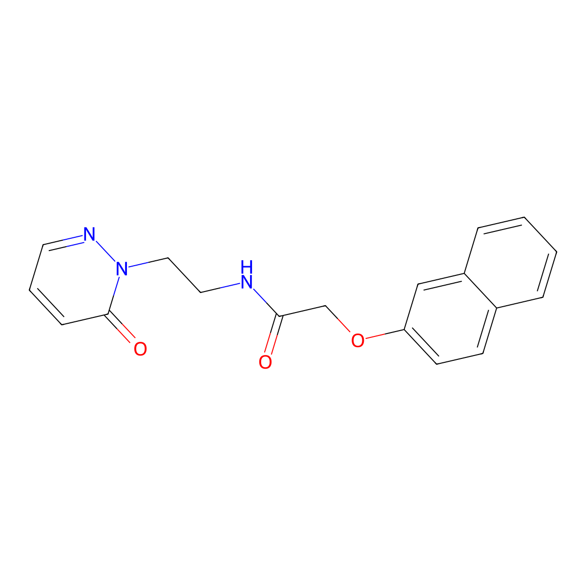 2-(naphthalen-2-yloxy)-N-(2-(6-oxopyridazin-1(6H)-yl)ethyl)acetamide molecular structure, CAS 1211700-84-3