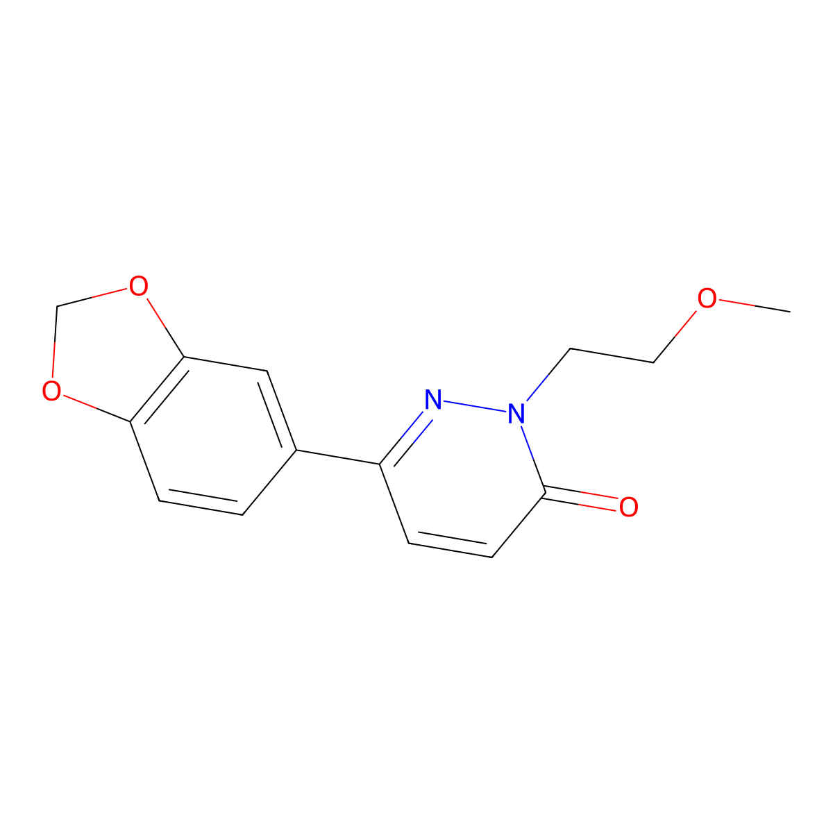 6-(benzo[d][1,3]dioxol-5-yl)-2-(2-methoxyethyl)pyridazin-3(2H)-one molecular structure, CAS 1211703-84-2