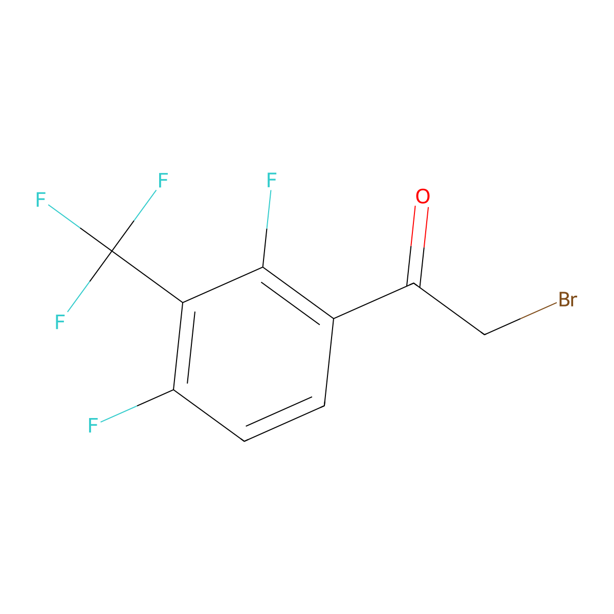 2,4-Difluoro-3-(trifluoromethyl)phenacyl bromide molecular structure, CAS 1211707-65-1