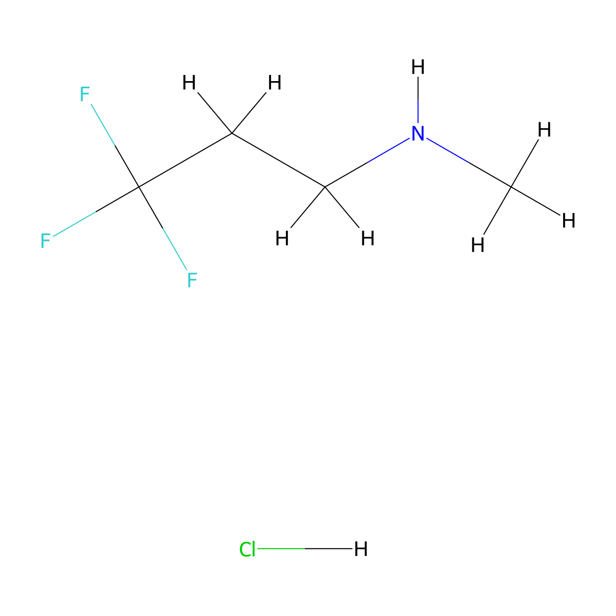 Methyl(3,3,3-trifluoropropyl)amine hydrochloride molecular structure, CAS 1211709-82-8