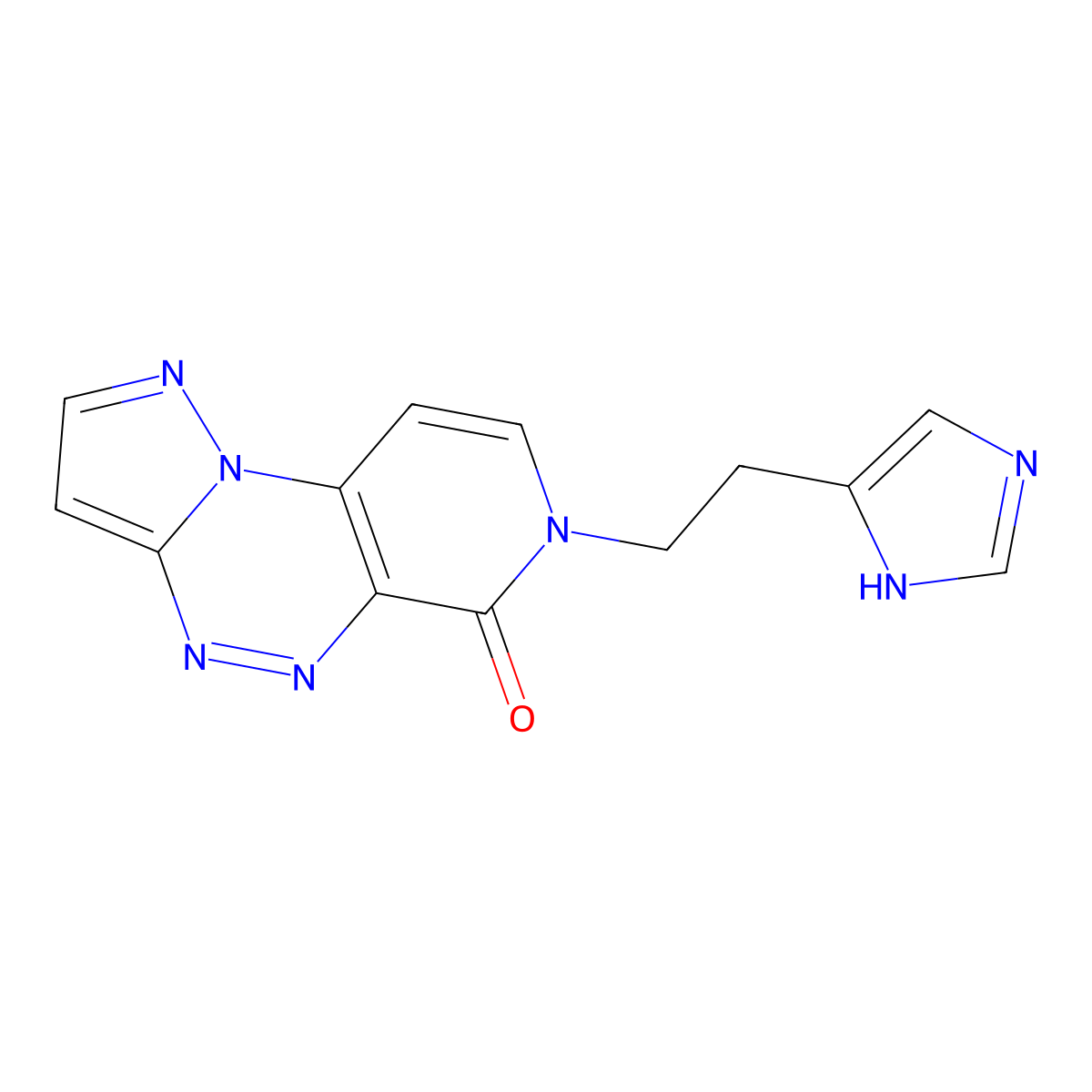7-[2-(1H-imidazol-5-yl)ethyl]pyrazolo[5,1-c]pyrido[4,3-e][1,2,4]triazin-6(7H)-one molecular structure, CAS 1211710-30-3