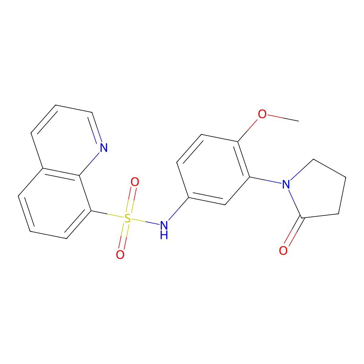 N-[4-Methoxy-3-(2-oxopyrrolidin-1-YL)phenyl]quinoline-8-sulfonamide molecular structure, CAS 1211711-75-9