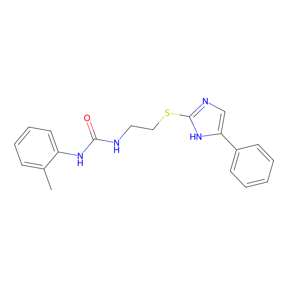 1-(2-((4-phenyl-1H-imidazol-2-yl)thio)ethyl)-3-(o-tolyl)urea molecular structure, CAS 1211722-38-1